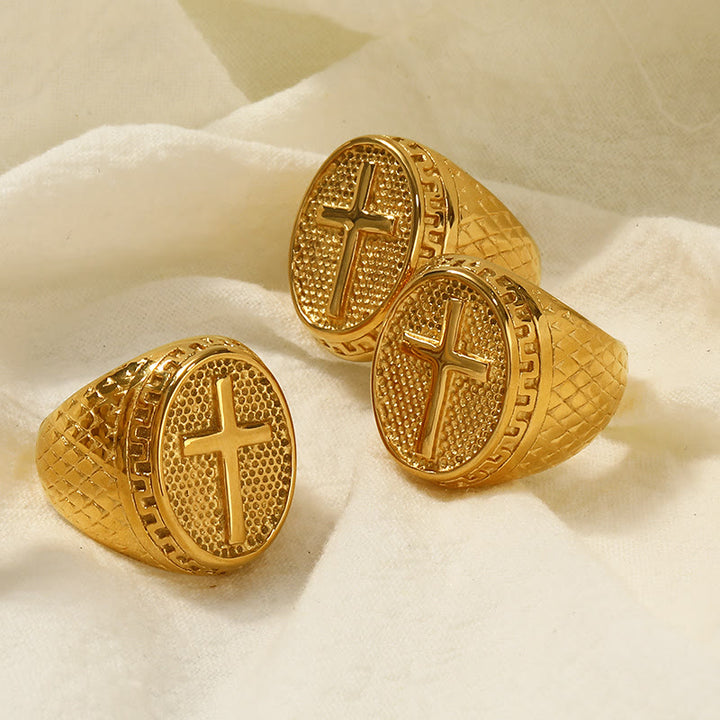 Classic Style Unique Cross Devine Faith Ring