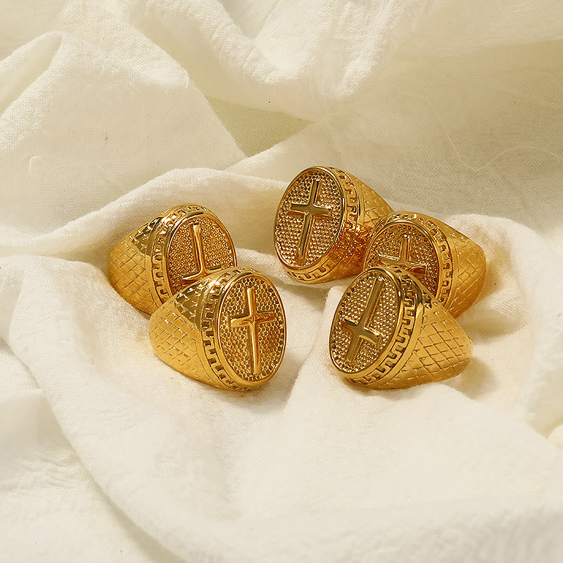 Classic Style Unique Cross Devine Faith Ring
