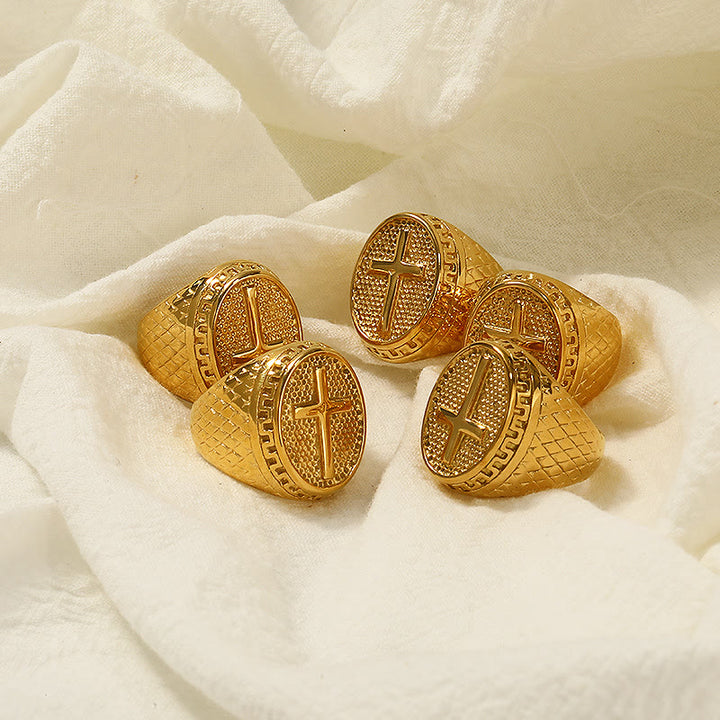 Classic Style Unique Cross Devine Faith Ring