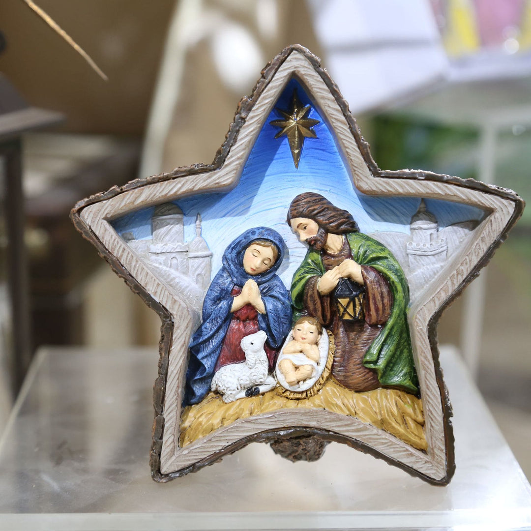 Christianartworkshop Classic Style Crafted Star-Shaped Nativity Scene Desktop Decorations Ornament - Resin - image 0