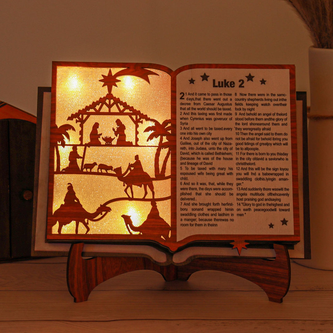 Christianartworkshop Classic Style Illuminated Nativity Scene Storybook Desktop Decorations Ornament - Nativity Scene - image 0