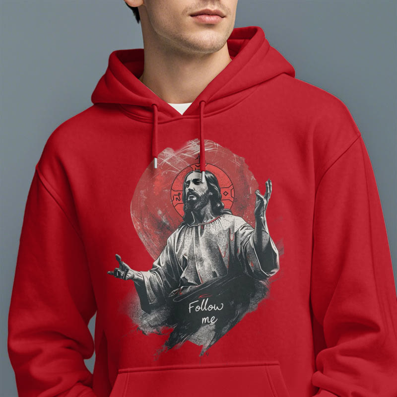 Classic Style Jesus Halo Follow Me Fleece Lined Polyester Hoodie - image 19