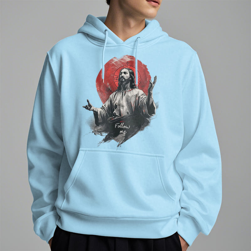 Classic Style Jesus Halo Follow Me Fleece Lined Polyester Hoodie - image 5