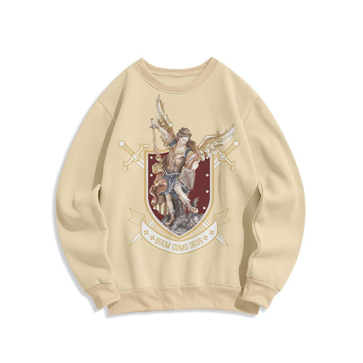 Christianartworkshop Classic Style Saint Michael the Archangel Fleece Lined Polyester Sweatshirt - image 9
