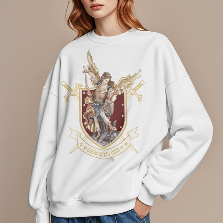 Classic Style Saint Michael the Archangel Fleece Lined Polyester Sweatshirt - image 9