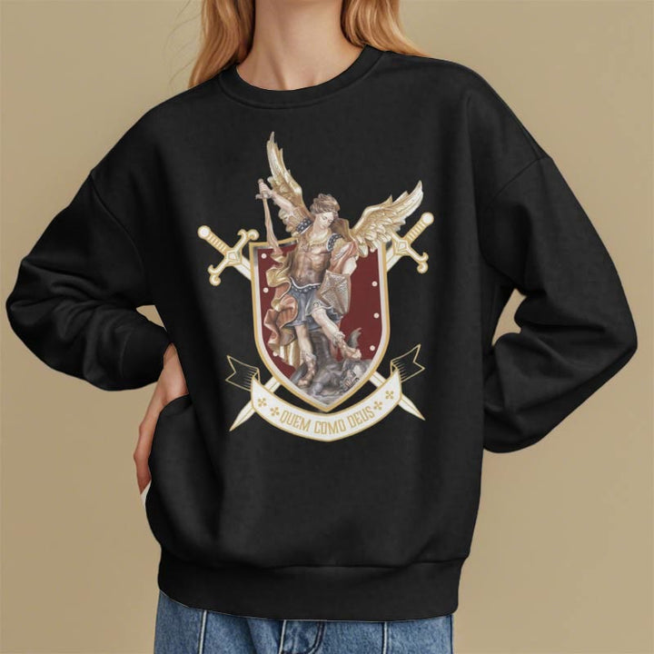 Christianartworkshop Classic Style Saint Michael the Archangel Fleece Lined Polyester Sweatshirt - image 6