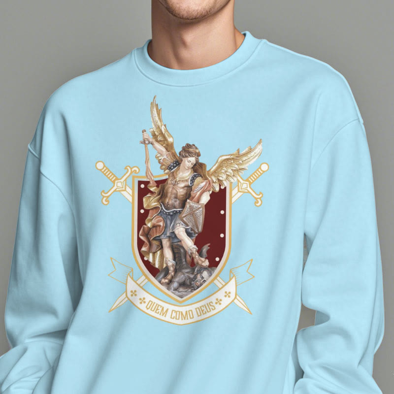 Classic Style Saint Michael the Archangel Fleece Lined Polyester Sweatshirt - image 15