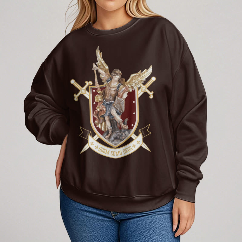 Classic Style Saint Michael the Archangel Fleece Lined Polyester Sweatshirt - image 13