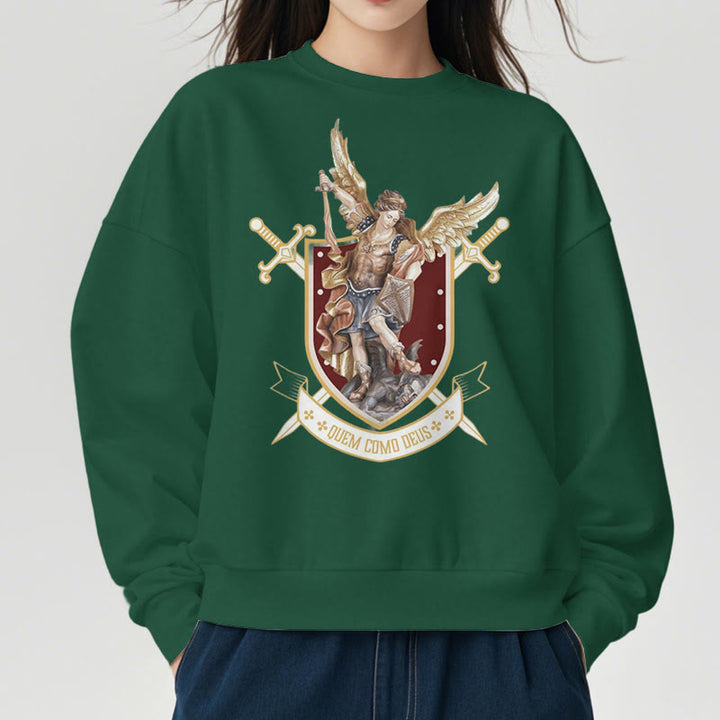 Classic Style Saint Michael the Archangel Fleece Lined Polyester Sweatshirt - image 4