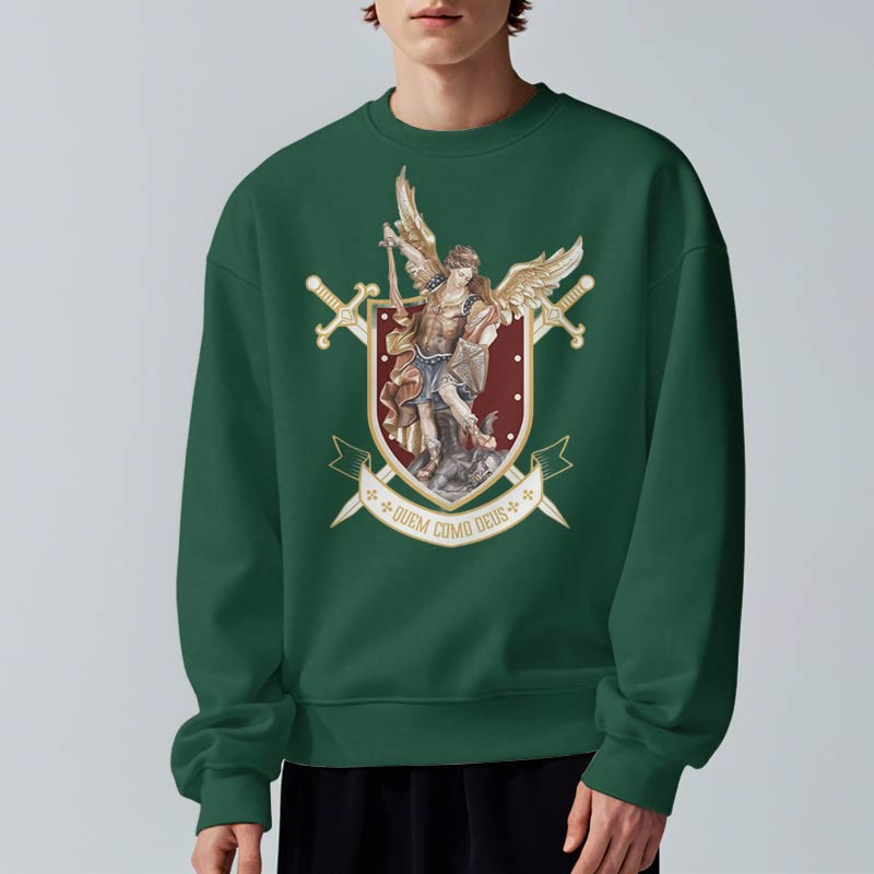 Christianartworkshop Classic Style Saint Michael the Archangel Fleece Lined Polyester Sweatshirt - image 4