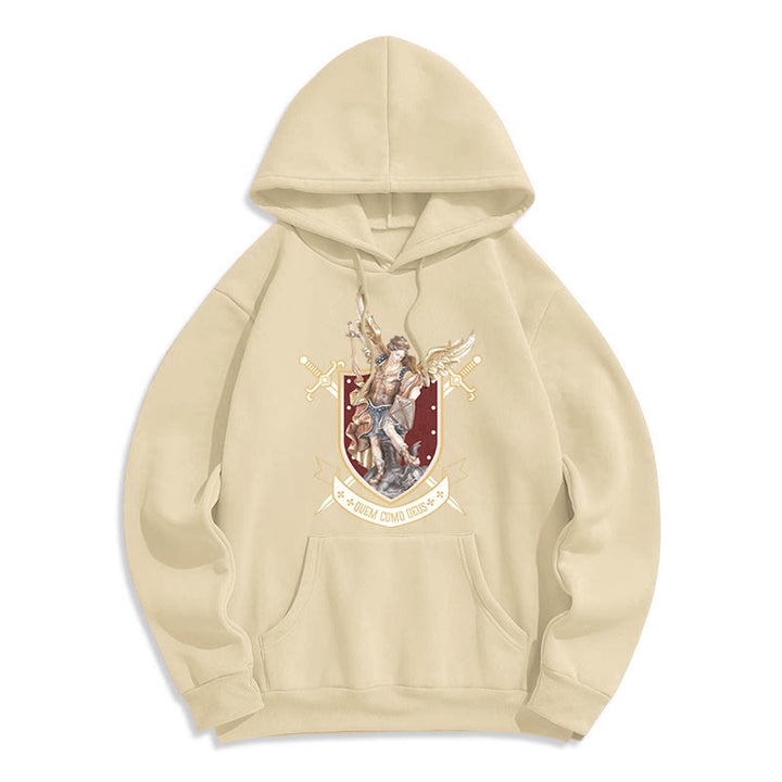 Christianartworkshop Classic Style Saint Michael the Archangel Fleece Lined Polyester Hoodie - Beige - 2XL - image 10