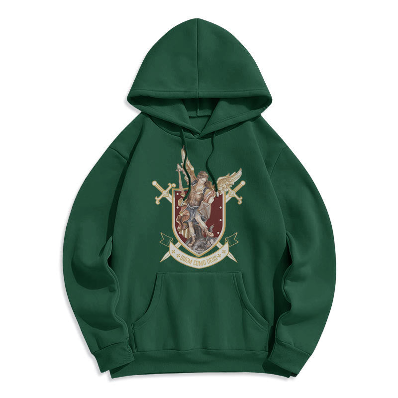 Christianartworkshop Classic Style Saint Michael the Archangel Fleece Lined Polyester Hoodie - Green - 2XL - image 14