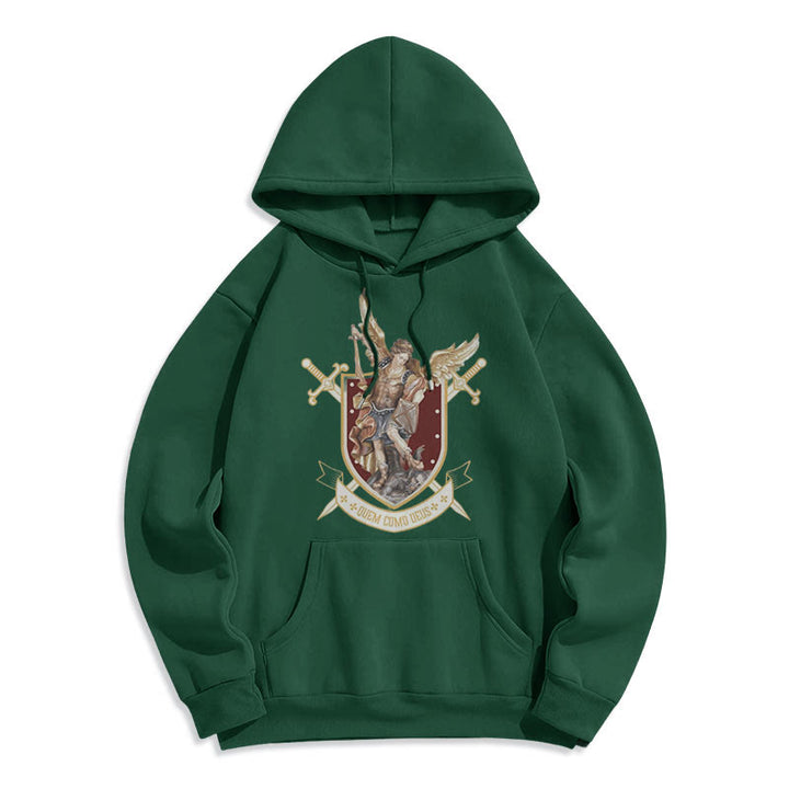 Christianartworkshop Classic Style Saint Michael the Archangel Fleece Lined Polyester Hoodie - Green - 2XL - image 14