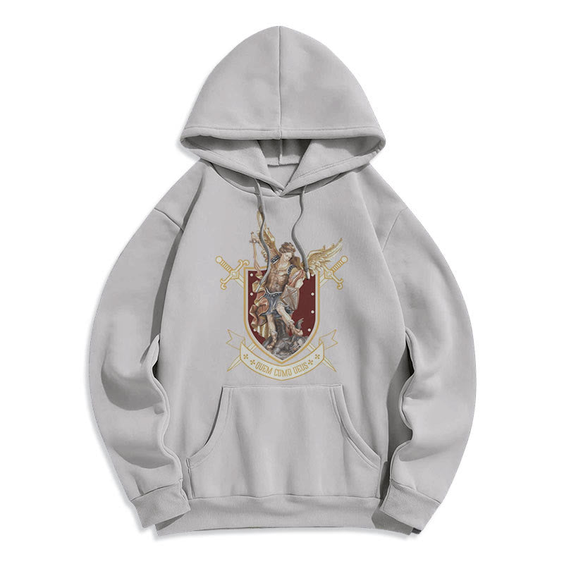 Christianartworkshop Classic Style Saint Michael the Archangel Fleece Lined Polyester Hoodie - Grey - 2XL - image 18
