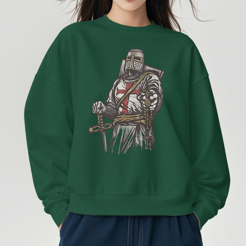 Christianartworkshop Modern Style Crusader's Valor and Faith Fleece Lined Polyester Sweatshirt - image 13