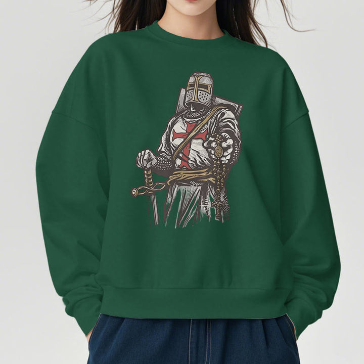 Christianartworkshop Modern Style Crusader's Valor and Faith Fleece Lined Polyester Sweatshirt - image 13