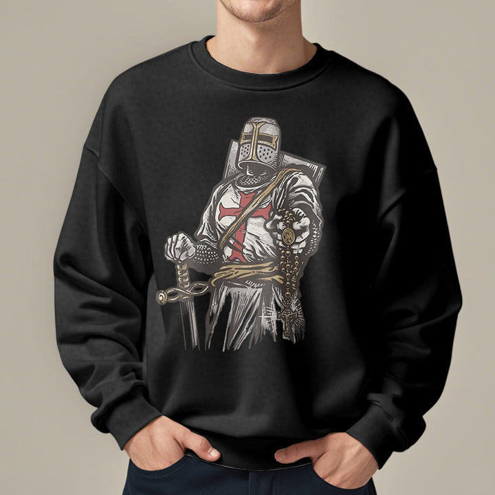Christianartworkshop Modern Style Crusader's Valor and Faith Fleece Lined Polyester Sweatshirt - image 7