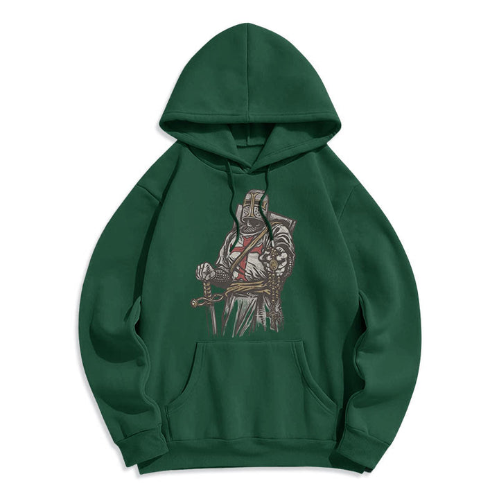 Christianartworkshop Modern Style Crusader's Valor and Faith Fleece Lined Polyester Hoodie - Green - 2XL - image 12