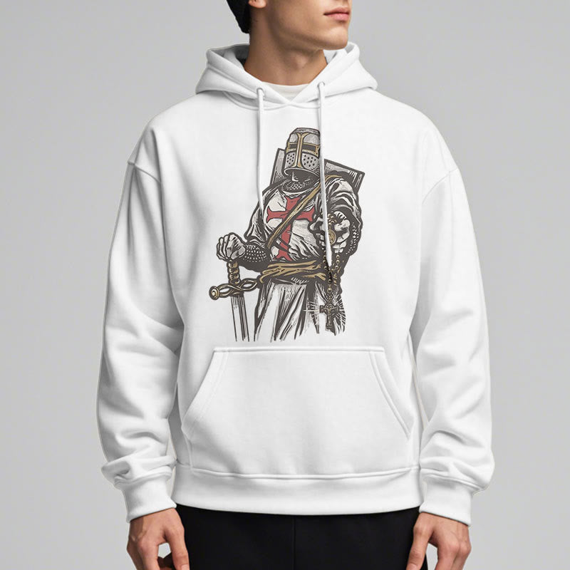 Christianartworkshop Modern Style Crusader's Valor and Faith Fleece Lined Polyester Hoodie - image 5
