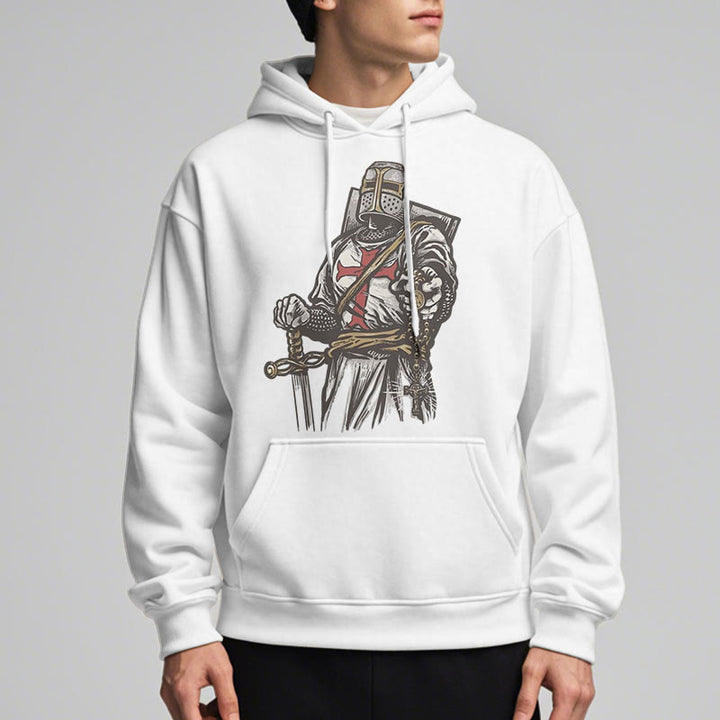 Christianartworkshop Modern Style Crusader's Valor and Faith Fleece Lined Polyester Hoodie - image 5