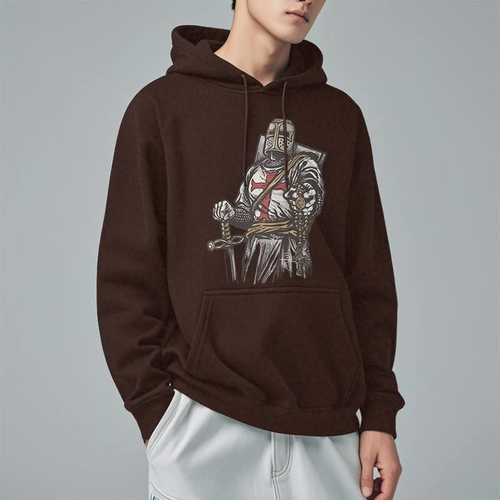 Christianartworkshop Modern Style Crusader's Valor and Faith Fleece Lined Polyester Hoodie - image 11