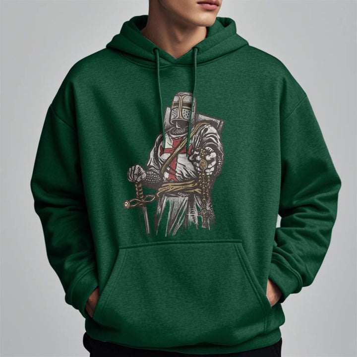 Christianartworkshop Modern Style Crusader's Valor and Faith Fleece Lined Polyester Hoodie - image 13