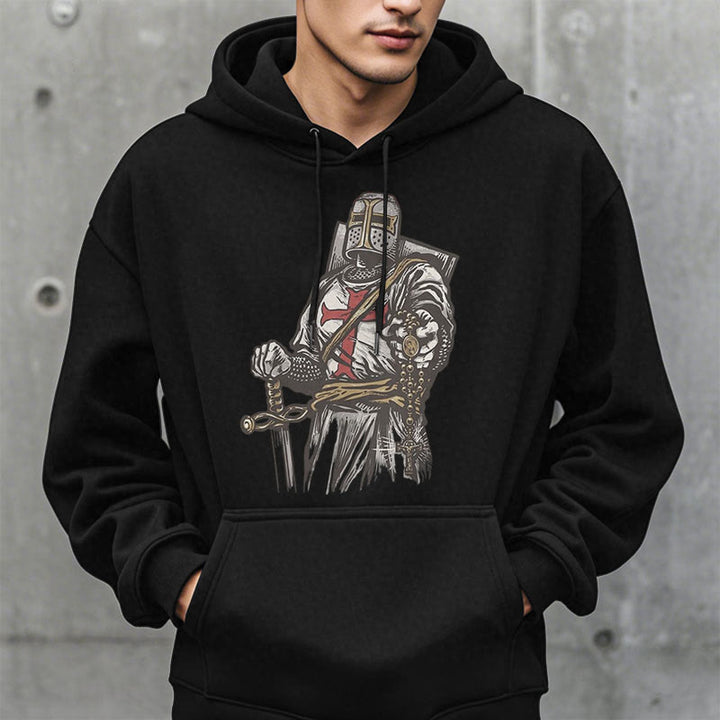 Christianartworkshop Modern Style Crusader's Valor and Faith Fleece Lined Polyester Hoodie - image 7