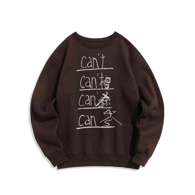 Minimalist Style Redemption Through Jesus Sacrifice Fleece Lined Polyester Sweatshirt - Brown - 2XL - image 12