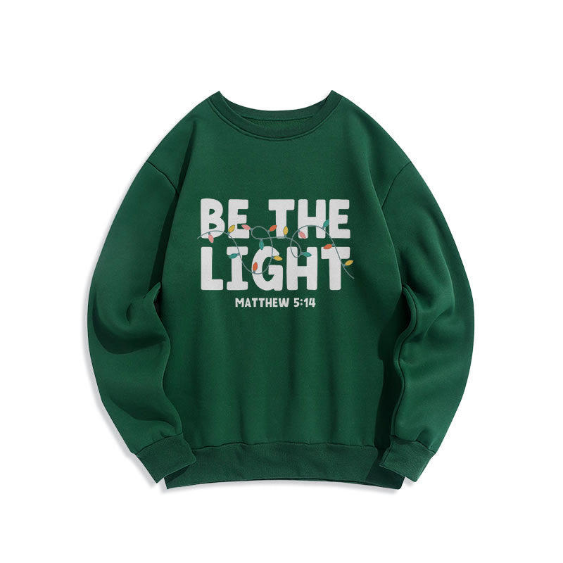 Christianartworkshop Quotation Style Be The Light Fleece Lined Polyester Sweatshirt - Green - 2XL - image 12