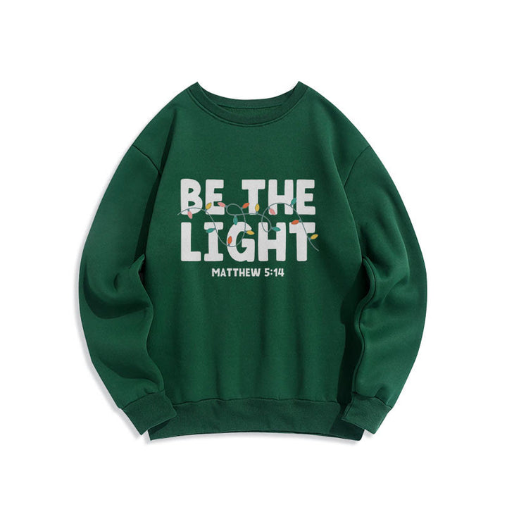 Christianartworkshop Quotation Style Be The Light Fleece Lined Polyester Sweatshirt - Green - 2XL - image 12