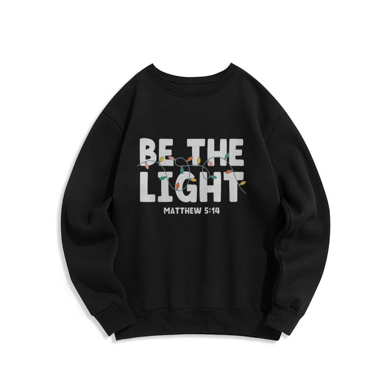 Christianartworkshop Quotation Style Be The Light Fleece Lined Polyester Sweatshirt - Black - 2XL - image 6
