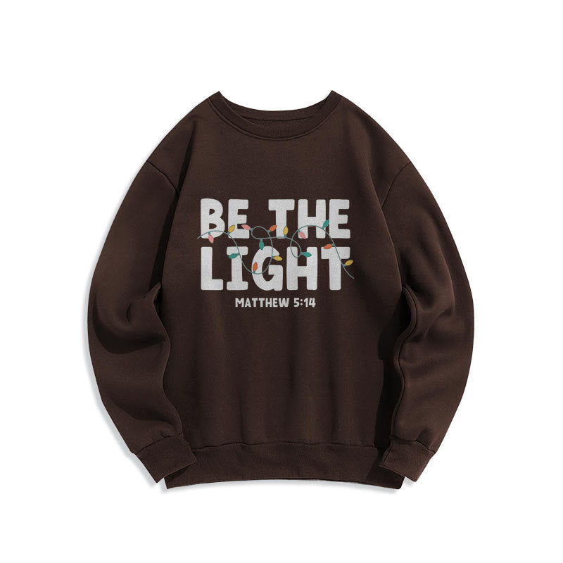 Christianartworkshop Quotation Style Be The Light Fleece Lined Polyester Sweatshirt - Brown - 2XL - image 10