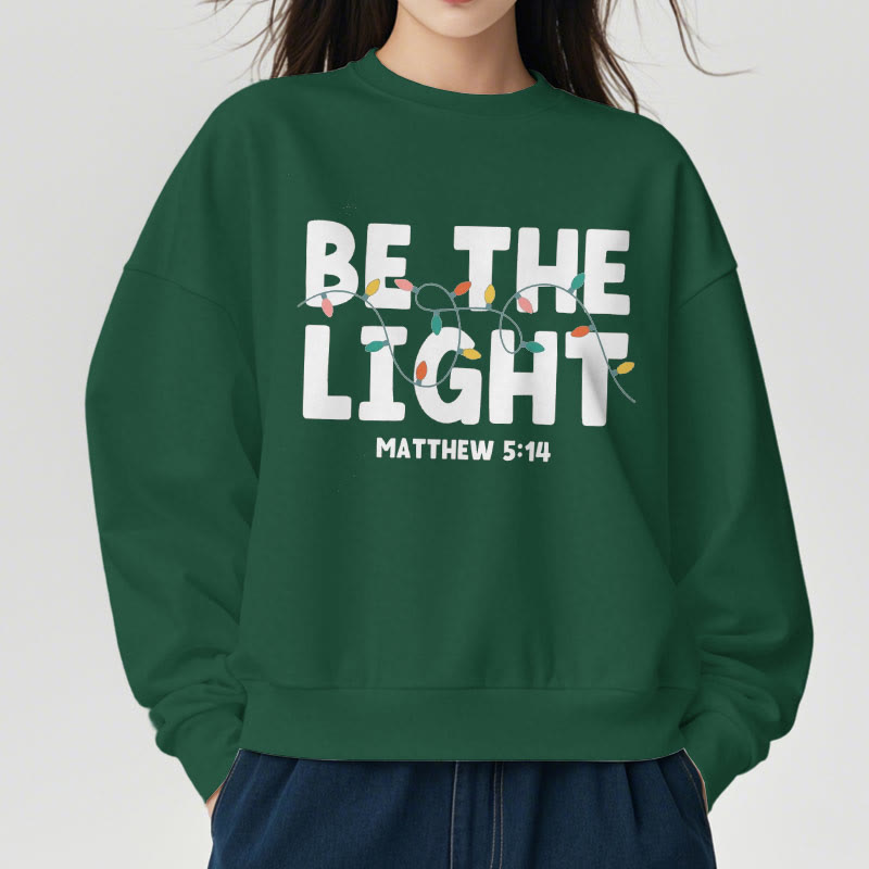Christianartworkshop Quotation Style Be The Light Fleece Lined Polyester Sweatshirt - image 13