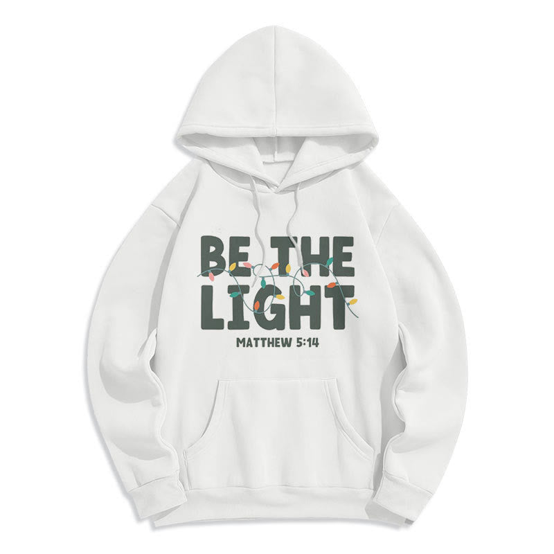 Christianartworkshop Quotation Style Be The Light Fleece Lined Polyester Hoodie - image 7