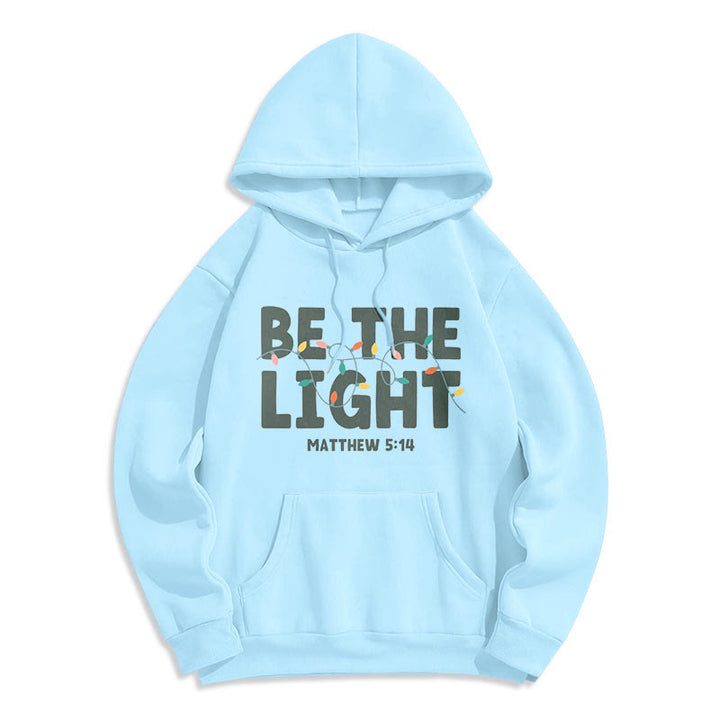 Christianartworkshop Quotation Style Be The Light Fleece Lined Polyester Hoodie - Blue - 2XL - image 16