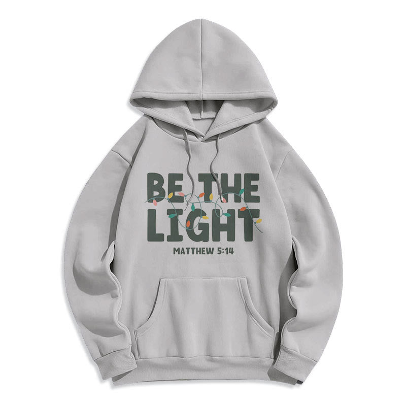 Christianartworkshop Quotation Style Be The Light Fleece Lined Polyester Hoodie - Grey - 2XL - image 18