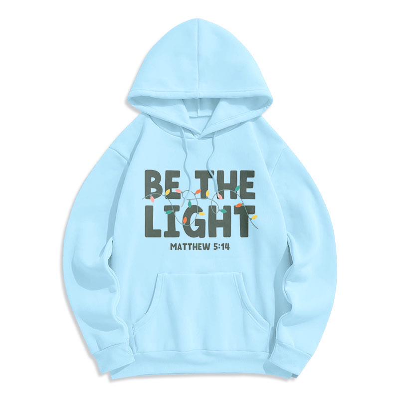 Christianartworkshop Quotation Style Be The Light Fleece Lined Polyester Hoodie - Blue - 2XL - image 16