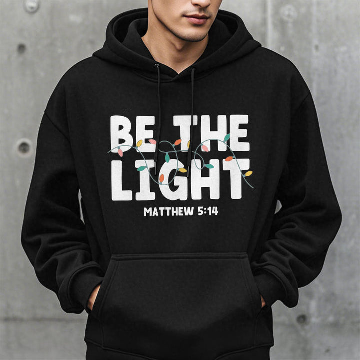 Christianartworkshop Quotation Style Be The Light Fleece Lined Polyester Hoodie - image 6