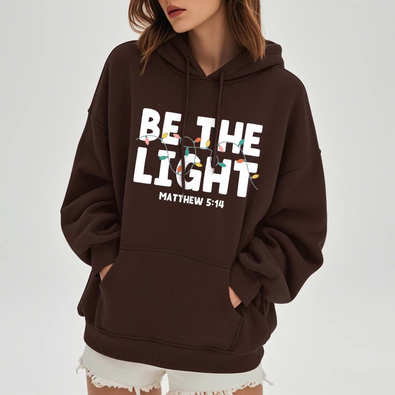 Christianartworkshop Quotation Style Be The Light Fleece Lined Polyester Hoodie - image 12