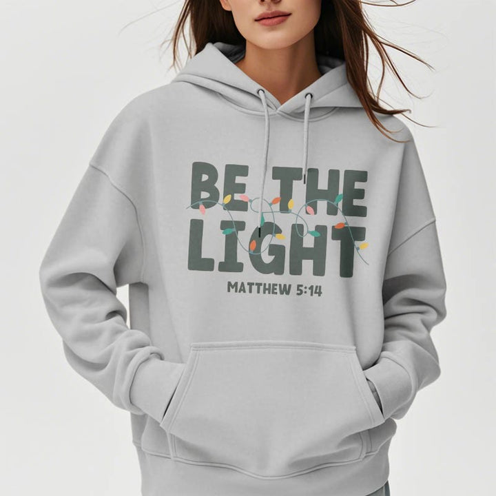 Christianartworkshop Quotation Style Be The Light Fleece Lined Polyester Hoodie - image 19