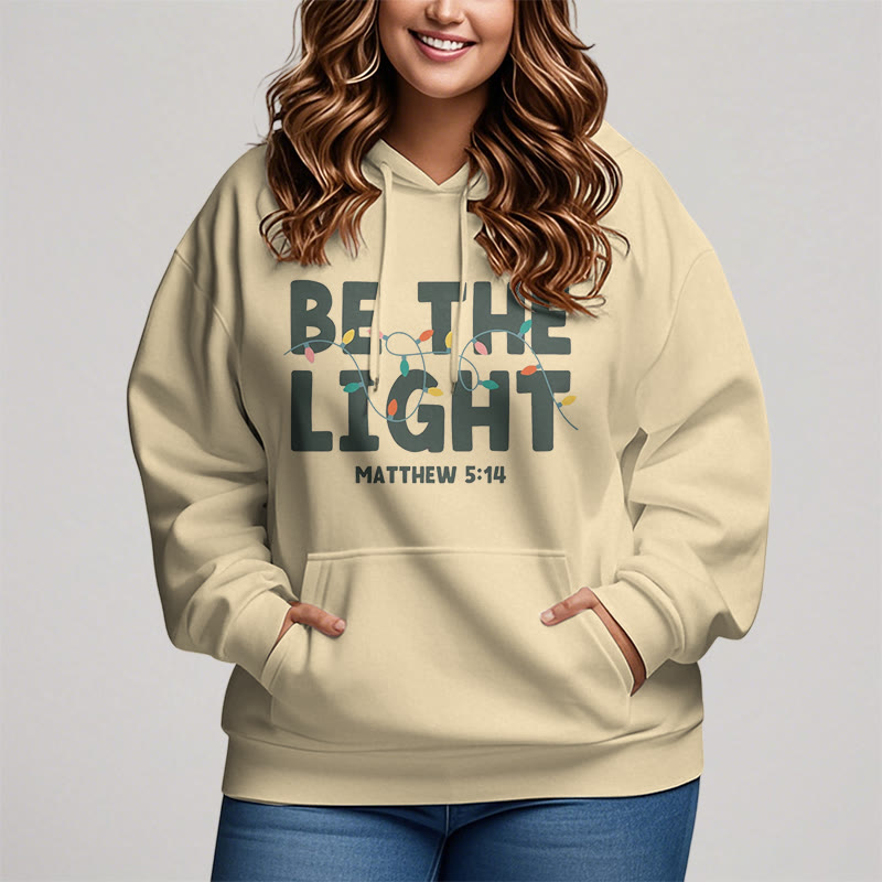 Christianartworkshop Quotation Style Be The Light Fleece Lined Polyester Hoodie - image 11