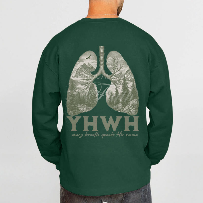 Christianartworkshop Quotation Style Every Breath Speaks His Name Fleece Lined Polyester Sweatshirt - image 3