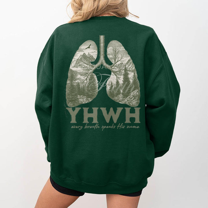 Christianartworkshop Quotation Style Every Breath Speaks His Name Fleece Lined Polyester Sweatshirt - image 5