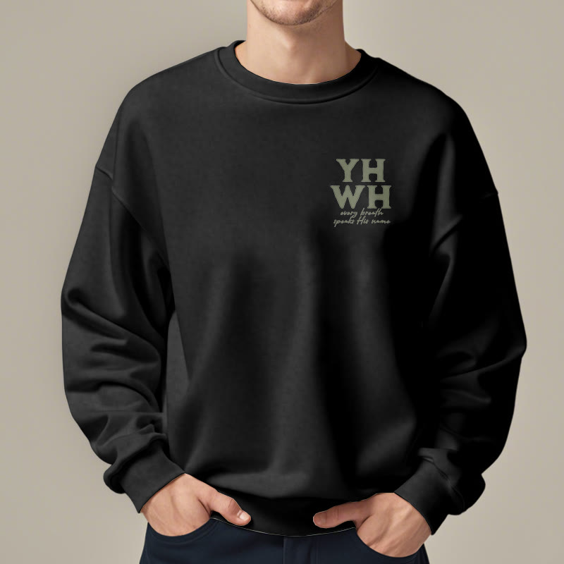 Christianartworkshop Quotation Style Every Breath Speaks His Name Fleece Lined Polyester Sweatshirt - image 7