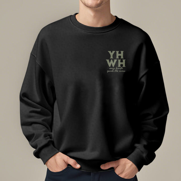Christianartworkshop Quotation Style Every Breath Speaks His Name Fleece Lined Polyester Sweatshirt - image 7