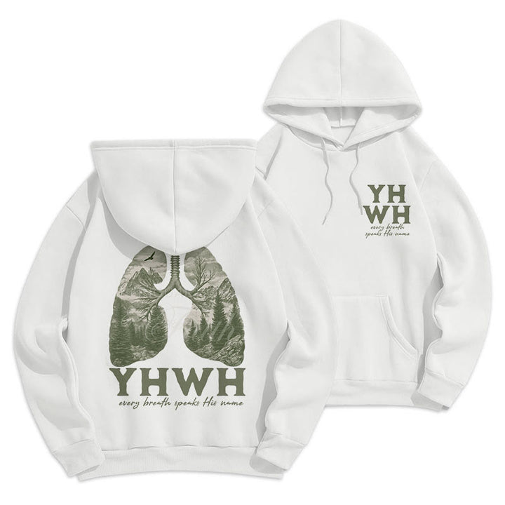 Christianartworkshop Quotation Style Every Breath Speaks His Name Fleece Lined Polyester Hoodie - image 7