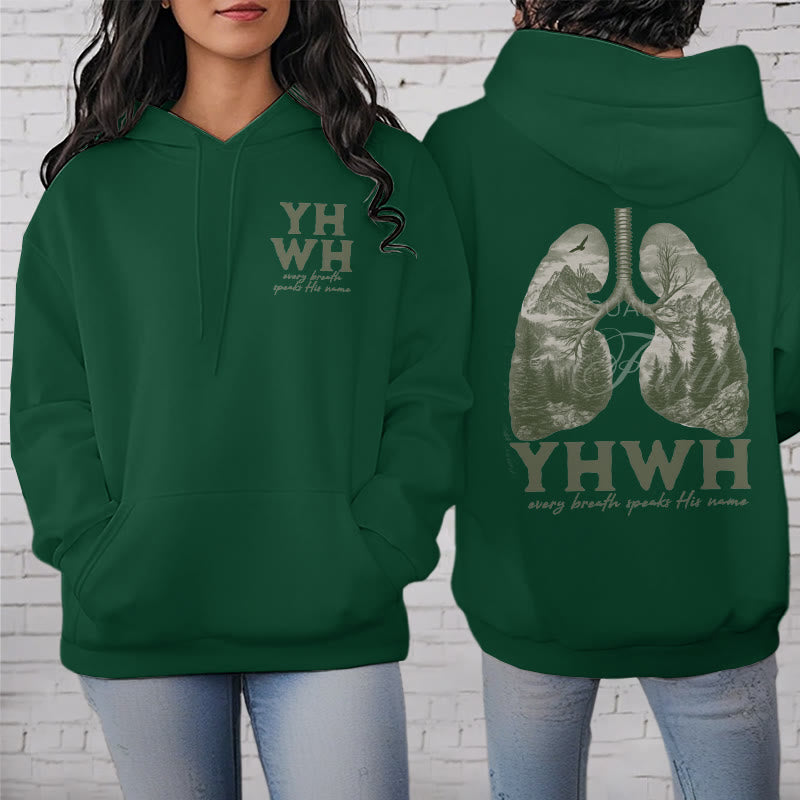 Christianartworkshop Quotation Style Every Breath Speaks His Name Fleece Lined Polyester Hoodie - image 3