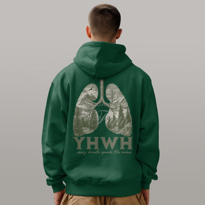 Christianartworkshop Quotation Style Every Breath Speaks His Name Fleece Lined Polyester Hoodie - image 5