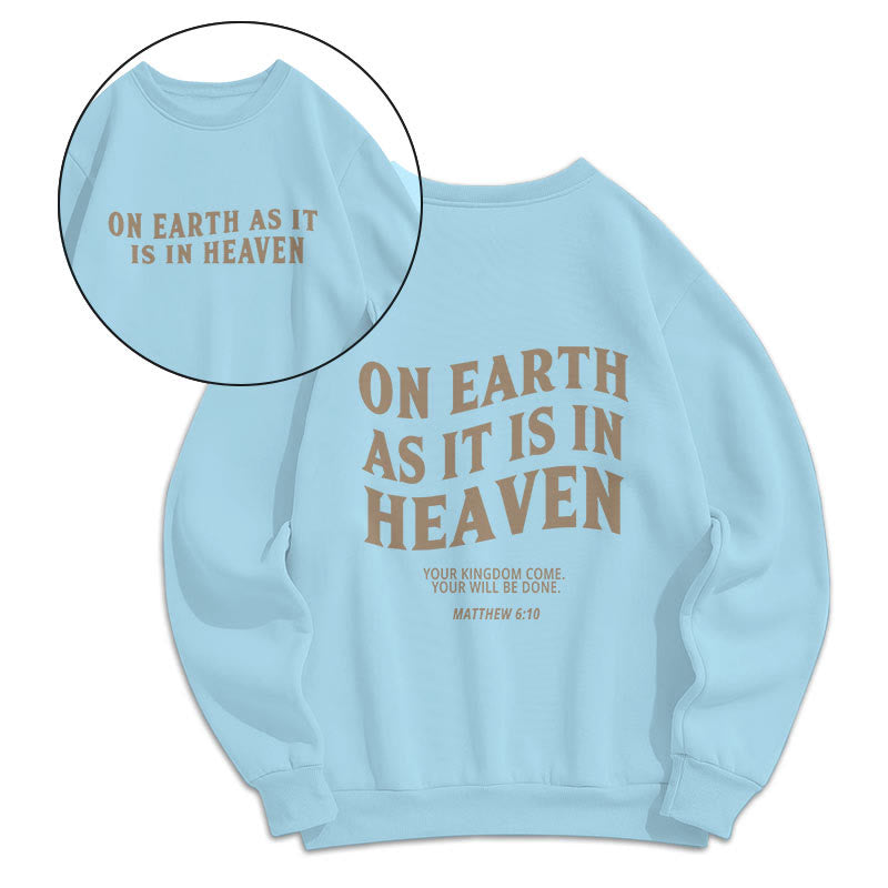 Quotation Style On Earth As It Is In Heaven Fleece Lined Polyester Sweatshirt - Blue - 2XL - image 11