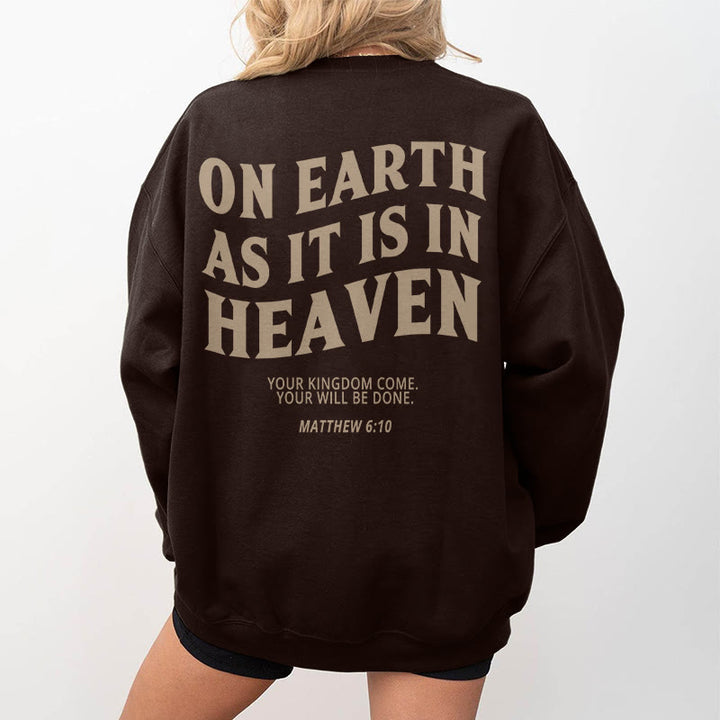 Quotation Style On Earth As It Is In Heaven Fleece Lined Polyester Sweatshirt - image 6